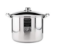 Stainless Steel Induction Stock Pot with Lid Large Deep Casserole Cooking Stockpot Mirror Polished Finish Soup Stew Home Brew Pot (24cm - 8.4 Litre)
