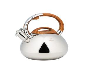 Stainless Steel Induction Whistling Kettle (Silver/Brown)