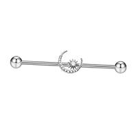 Stainless Steel Industria Barbell Wrapped for Wedding Valentine's Day Women, Silver