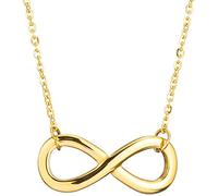 Stainless Steel Infinity Style Charm Promise Statement Classic Plain Collar Necklace, Metal, Cubic Zirconia