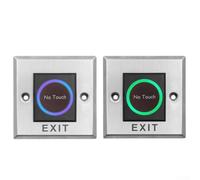 Stainless Steel Infrared Exit Switch No Touch Sensor For Access Control Door Entry Systems Adjustable Range Dual Color Led Display Wide Voltage Support Silver Finish