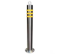 Stainless Steel ing Barrier Post, Ø 76mm, Queue Divider, High-Visibility Traffic Separator with Carrying Ring, Sturdy Line Marker for Effective ing Control