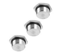 Stainless Steel Inner Hex Head Pipe Fitting Plug with Seal Ring for Terminate Pipe Ends 3pcs NPT1-1/4
