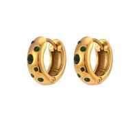 Stainless Steel Ins-Style Luxury Round Textured Zircon Hoop Earrings Fashion Accessory Gift for Women