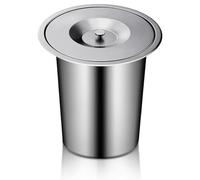 Stainless Steel Inset Waste Bin Round Countertop Trash Chute with Lid Kitchen Inset Hidden Garbage Disposal Solution Space Saving Design