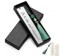 Stainless Steel Inspirational Metal Bookmark with Gift Box for Book Lovers | Mirror polished finish, pendant detail, rust & warp resistant, ideal for graduation, teacher appreciation & retirement