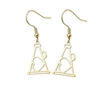 Stainless Steel Instrument & Art Dangle Hook Earrings for Women, Gold Silver Violin Bullhorn Axe Easel Paperclip Brush Triangle Rack Heart Drop Jewelry Gift, One Size, Stainless Steel, No Gemstone