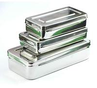 Stainless Steel Instrument Storage Box Tools Jewellery Veterinary Surgical Dental Instruments Box Surgical Instruments Equipment Storage Box with Lid Available in 10 Sizes (36 x 24 x 7cm)