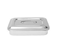 Stainless Steel Instrument Tray Organizer with Lid Handle Grip Dental Instruments Tray Holder