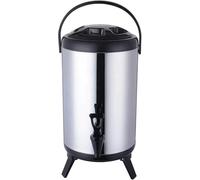 Stainless Steel Insulated Beveradispenser,Warm Beveradispensers,Insulated or Refrigerated Milk Tea Buckets with Taps of(Size:10L,Color:Black)