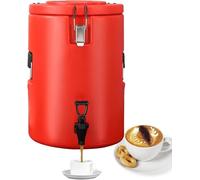 Stainless Steel Insulated Beverage Dispenser, 5/15/20/30/40/50l Thermal Hot And Cold Drink Server Dispenser With Spigot Handle, Food-grade For Hot Tea Coffee Water Restaurant Drink Shop, 15L