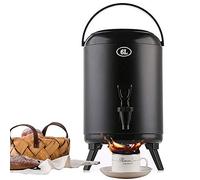 Stainless Steel Insulated Beverage Dispenser, Commercial Large-Capacity Coffee Urn Hot Water Barrel and Milk Tea Insulation Barrel, Multipurpose in One Bucket (Color : Black, Size : 6L) To pursue