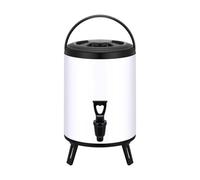 Stainless Steel Insulated Beverage Dispenser with Water Outlet, 4-8 Hour Insulation for Hot and Cold Drinks, Suitable for Parties, Buffets, Catering, and Home Use(White (A),10L)