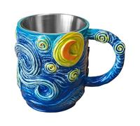 Stainless Steel Insulated Coffee Cup | Leak-Proof Cup with Handle Non-Slip Aesthetic Coffee Mug for Office Decoration - For Tea Milk Hot Drink Cold Home Office School Camp