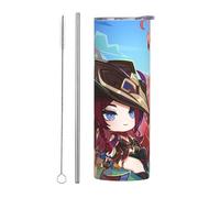 Stainless Steel Insulated Cup with All Character Impression Graphic 20oz/550mL Stainless Double Wall Straight/Cylindrical Straw Cup