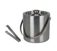 Stainless Steel Insulated Ice Bucket With Tongs Lid 1.5Ltr