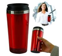 Stainless Steel Insulated Travel Mug 450ml Red | Double Wall Vacuum Coffee Tumbler with Splash Proof Lid | Reusable Leakproof Thermal Cup for Hot Cold Drinks Home Office Outdoor
