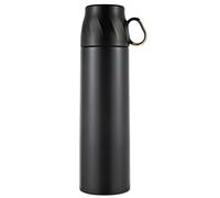 Stainless Steel Insulated Water Bottle,Vacuum Cup with Handle & Leakproof Lid,Double Walled Flask Coffee Cup Keep Hot & Cold 12 Hours,Sport Travel Mug BPA Free 17oz (Black)