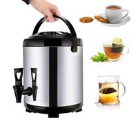 Stainless Steel Insulation Bucket with Tap, 6L/8L/10L/12L/16L/20L Double Insulation Barrelt Insulation Double Insulation Barrelt Insulation for Hot Water and Beverage, Milk Dispenser