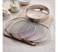 Stainless Steel Interchangeable 4 Mesh Sieve Silver, 20 cm Mesh Wire Net Round Sifter 4 in 1 Kitchen Baking Flour Powdered Icing Sugar Sifting Strainer Filter Atta Wheat Rice Maida Chalni