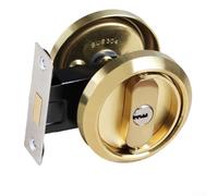 Stainless Steel Invisible Door Lock Pull for Ring Lock, fits Door Widths 35 50mm, Features Smooth Rotation, Widened Anti Theft Tongue, and Silent Friction Reduction (Gold)