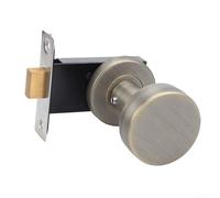 Stainless Steel Invisible Door Lock with Single Lock and Round Handle, keyless Design for Indoor Doors, Suitable for Door Thickness ranging from 35mm to 55mm (Bronze)