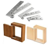 Stainless Steel Invisible Door Pivot Hinge, Rotating Up and Down Hardware for Wooden Aluminum Frame Internal Doors Screens, Silver Tone Finish