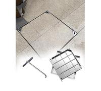 Stainless Steel Invisible Drain Cover 90 x 90 cm - RustResistant Grate for Patios Walkways & Paths - HeavyDu Design for Ultimate Lonvi