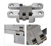 Stainless Steel Invisible Hinge for Folding and Doors, 13x45mm 13x60mm 19x95mm Cross Concealed Hinge, Zinc Alloy Body, 10-30kg Load Capacity,(13x45MM)