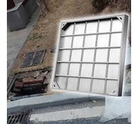 Stainless Steel Invisible Manhole Cover - 32x40in Square Sewer Lid for Concrete Cement Tile - Embedded Drainage Solution for Home and Commercial Use