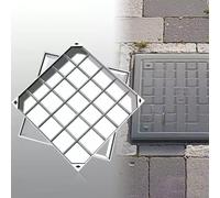 Stainless Steel Invisible Manhole Cover & Frame 900x900mm Outdoor Drain Cover for Lawn & Driveway Square Inspection Chamber Lid for Septic Tank & Courtyard