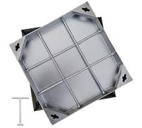 Stainless Steel Invisible Manhole Cover & Frame 90x90cm Recessed Septic Tank Lid for Outdoor/Indoor Use Durable Access Cover for Yard Driveway Pavement