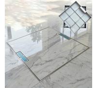 Stainless Steel Invisible Manhole Cover with Retractable Handle Recessed Floor Access F Design for Home Kitchen Attic - 70x70cm (27.6x27.6in)