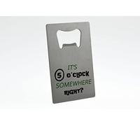 Stainless Steel It's 5 O'Clock Somewhere Wallet Bottle Opener