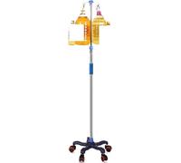 Stainless Steel IV Drip Stand, Stainless Steel IV Stand with 5 Wheels, Adjustable, 4 Hooks for Home Clinic Dialysis