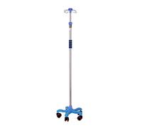 Stainless Steel IV Pole with Wheels, Adjustable Rolling IV Stand 43" to 79" - Heavy Duty 5-Leg Base & 4 Hooks for Hospital, Clinic and Home Care