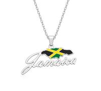 Stainless Steel Jamaica Map Necklace National Flag Jamaican Pride Jewelry | jamaica flag Pendant, Jamaican Maps Necklace, necklace for women, Oil dripping process