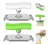 Stainless Steel Jar Opener, 2PCS Adjustable Jar Openers for Arthritis Hands, Multifunctional Effortless Jars Opener for Weak Hands Elderly, Retractable Manual Jars Gripper Can Bottle Lid Openers