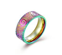 Stainless Steel Jewelry Fingerprint Vortex Titanium Steel Ring, Men'S Niche Cultural Jewelry