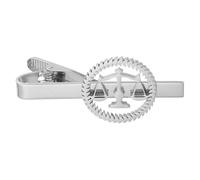 Stainless Steel Justice Scale Tie Clip for Men Silver