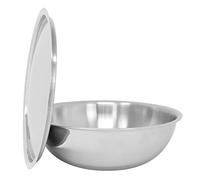 Stainless Steel Kadai with Lid Tri-ply Heavy Base Tasla Wok Without Handle Karahi Kadhai Deep Frying Pan Cooking Saute Stir Fry Pan Stainless Steel Serving Dish (28cm)