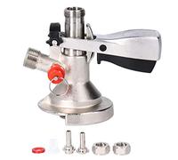 Stainless Steel Keg Coupler, G5/8 A Type Keg Tap Dispenser Beer Keg Coupler with Relief Valve for Home Bar Brewing Accessory