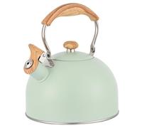 Stainless Steel Kettle, 2.5L Cute Tea Kettle for Stove Top, Automatic Whistling for Gas and Induction Cooktop, Green