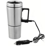 Stainless Steel Kettle, 350ML + 150ML 12V Stainless Steel Car Electric Kettle, Portable Convenient Design Secure & Leak-Proof Coffee Tea Thermos Water Heating Cup