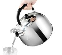Stainless Steel Kettle - Tea Pot Stainless Steel, Home Kettle, 3l Cooker Top Whistle Teapot with Handle for Boiling Water for Home Cabinets Coffee
