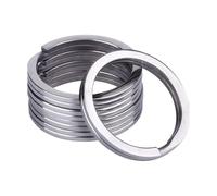 Stainless Steel Key Rings 10 Pieces of 1-inch Key Rings Flat Split Keychain Bulk Heavy Duty Strong Keyring for Car Home Large Metal Dog Ring Tag Lanyards School Office DIY