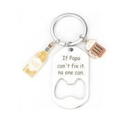 Stainless Steel Keychain Bottle Opener,'if Dad Can't Fix It' Beer Charm,Modern & Minimalist Gift for Men, Perfect for Birthdays, Friendship Keepsakes,Cute Keyring for Dad,Metal Keychain