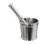 Stainless Steel Khalbatta Size No. 3, Spice Mixer, Mortal & Pastel Set Size No 3 -Silver (2 Pcs)