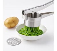 Stainless Steel Khuon Banh Lot Press - Multi-Purpose Potato Ricer, Cendol Maker, Spaetzle Press - Heavy-Duty Manual Food Strainer with 3 Interchangeable Discs for Rice, Vegetables, and Dough