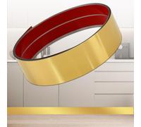 Stainless Steel Kick Plate, Peel and Stick Kickplate Base Cover, Baseboard Molding Trim for Wall, Door, Kitchen Cupboard, Dishwasher Toe - Anti-Scratch Protection (3m x 10cm, Shiny Gold)